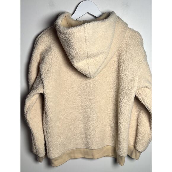 Madewell Cream Sherpa Utility Jacket with Brown Pocket Accents - Picture 6 of 12